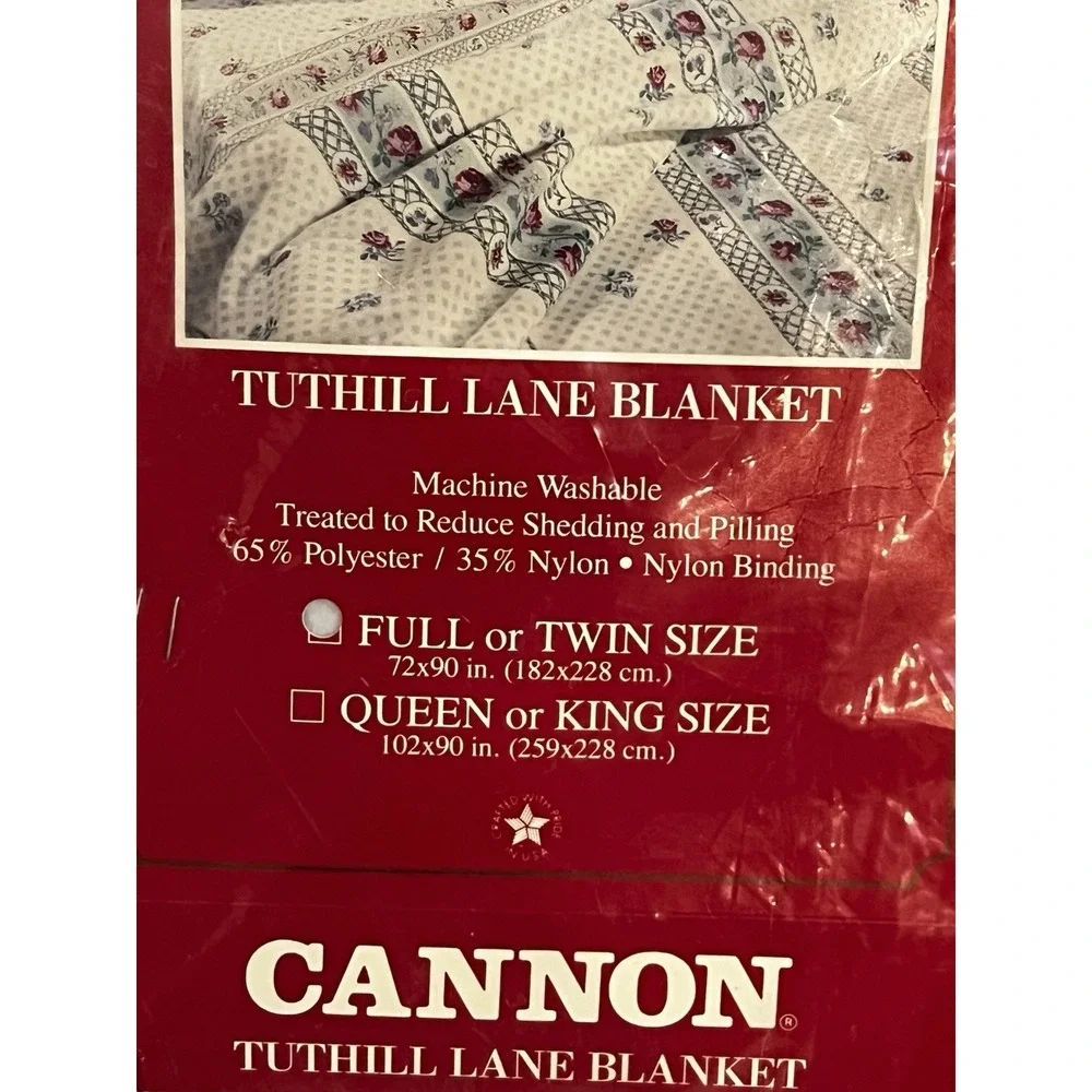 Vtg Satin‎ Trim Blanket Floral Cottage  Full Twin 72x90 Cottagecore Shabby Chic